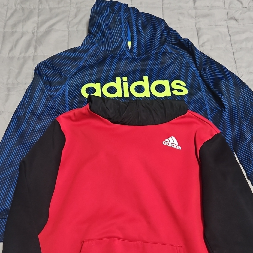 Adidas Kids Blue and Red Hoodies